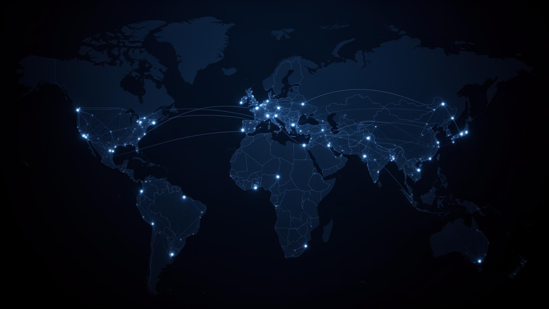 Global network of business connections across Europe, Middle East and Asia